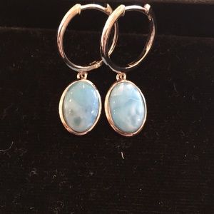 Sterling Silver Larimar Earrings